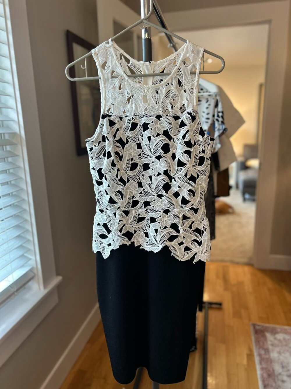 Sachin and Babi Pencil Dress with Cute White Flower Design